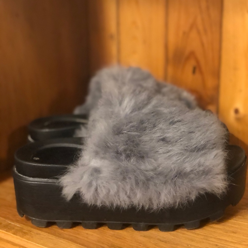 Fur Platform Sandals